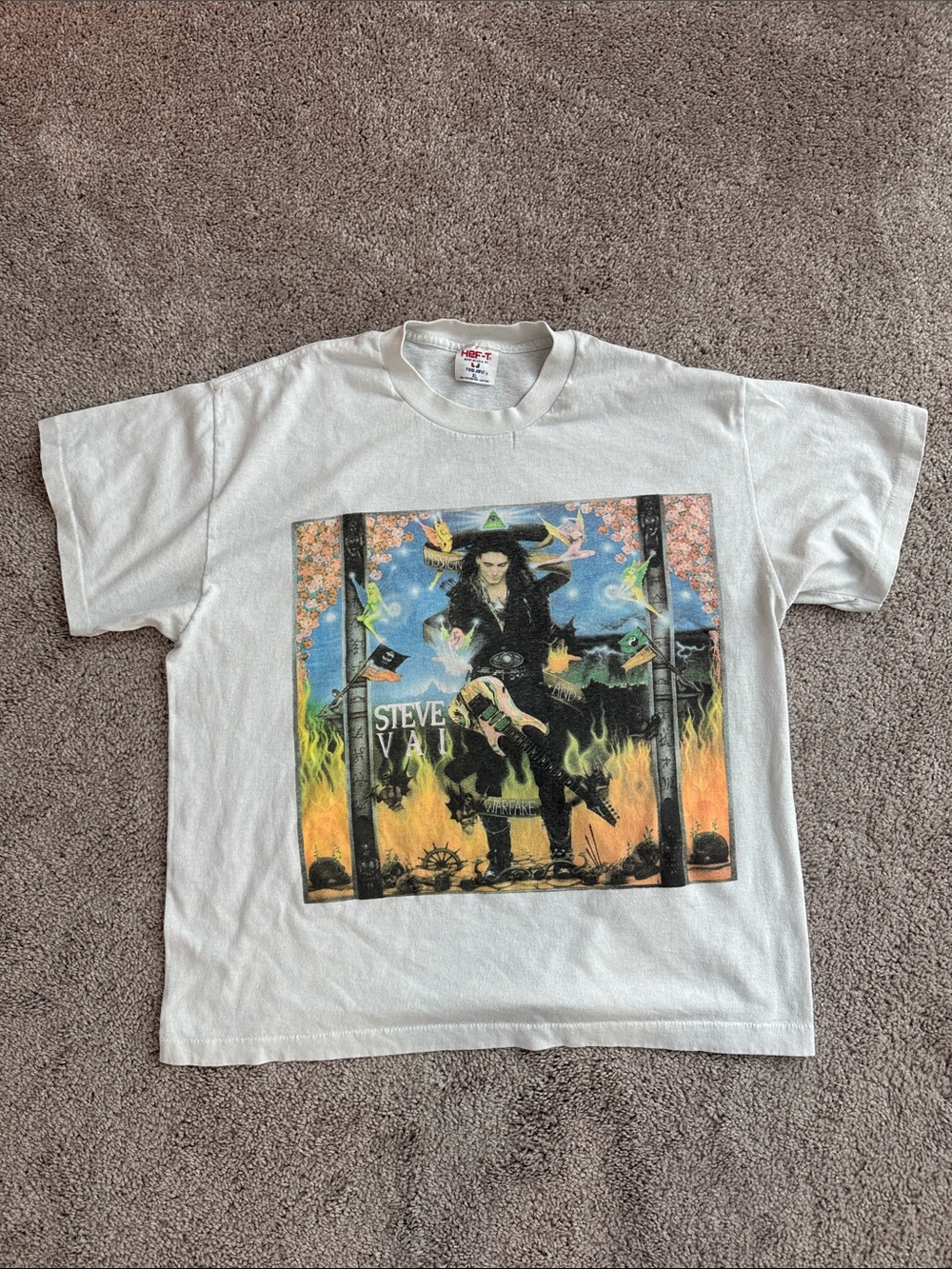 Vintage 1991 Steve Vai Passion Warfare Tour T Shirt Tee Jays XL 23x27